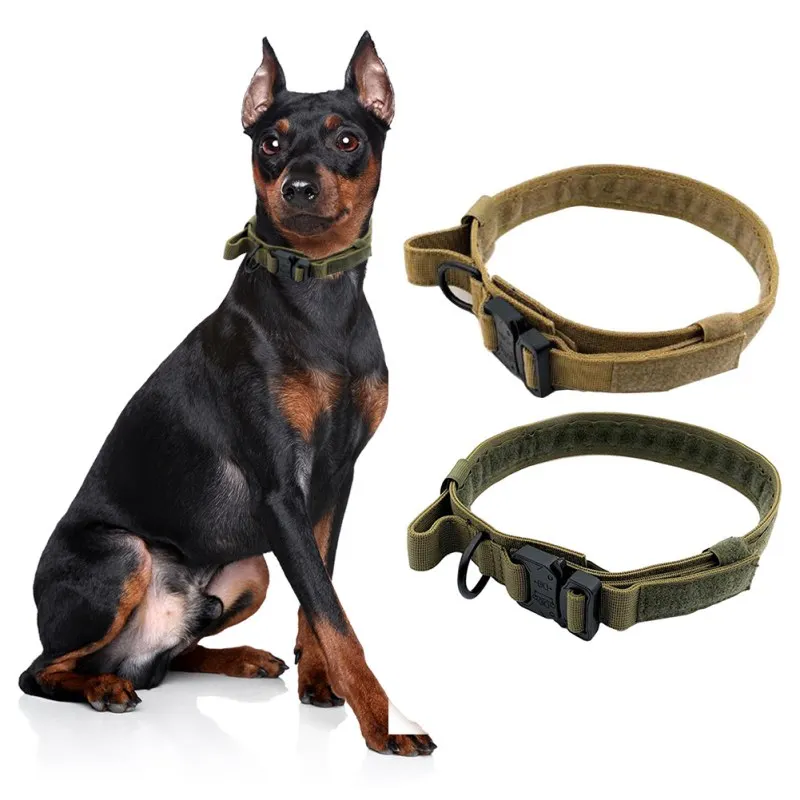 

Pet Tactical Dog Heavy Duty Collar With Control Handle Pet Adjustable Military Training Walking Collar*