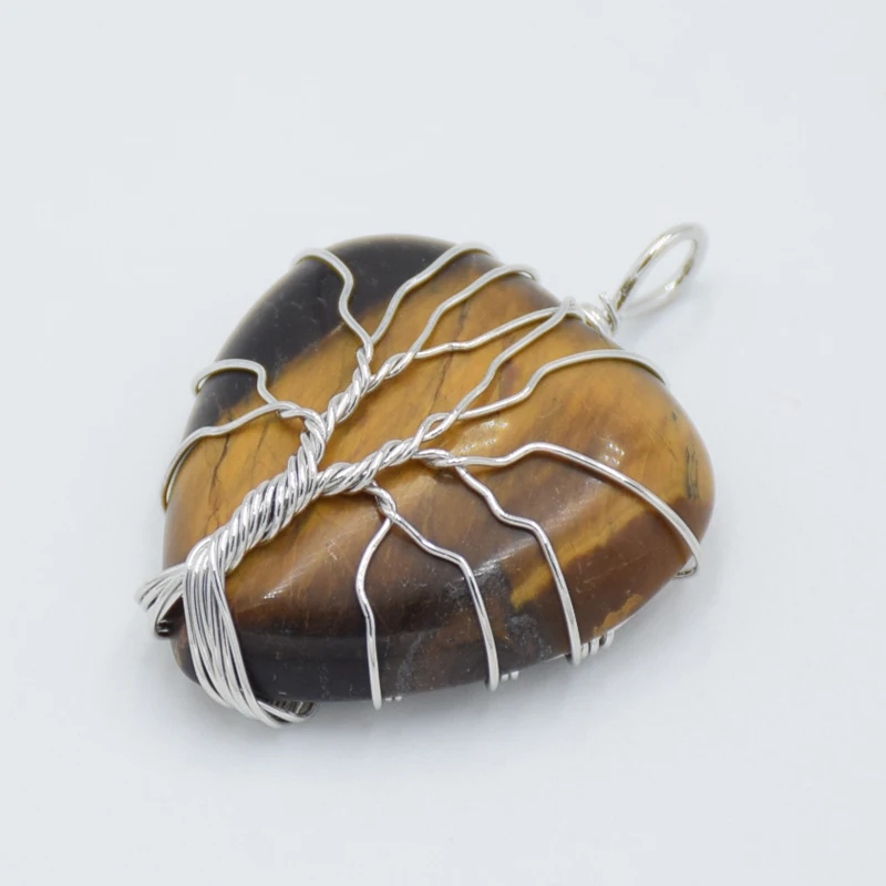 &quotДрево жизни&quot проволочный обернутый любящее сердце Ожерелья &amp Подвески с