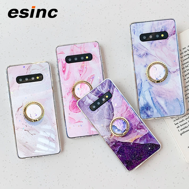 Esinc. блестящий Мраморный чехол для Samsung Galaxy S10 Plus S9 Note 10 8 A10 A20s A50 A70 силиконовый