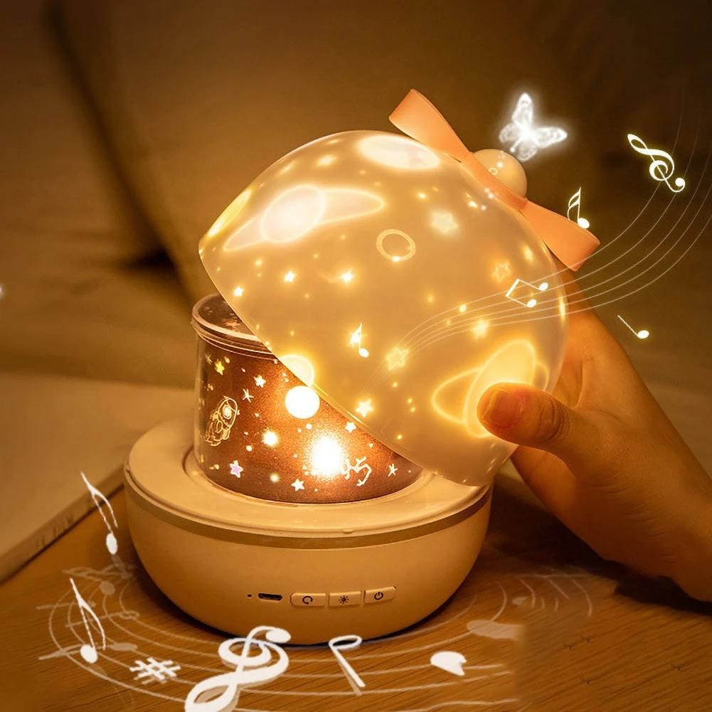 

Romantic Pattern Rotating LED Night Light Bedroom Living Room Projection Lamp Wedding Christmas New Year Decorations 2021