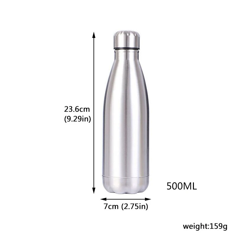 style 2 500ml 350/500/750 мл Нержавеющая сталь бутылка для воды Кола Спортивная бутылка для питья гидро фляга bidon gourde Пеший туризм для верховой езды термос-бутылка - Цвет: style 2 500ml
