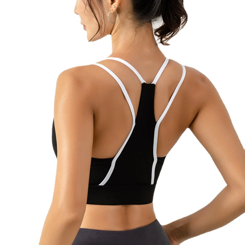 

Новый модный спортивный бюстгальтер пуш-ап, ударопрочный бюстгальтер для йоги для женщин, топы, пикантное нижнее белье с молнией спереди и о...