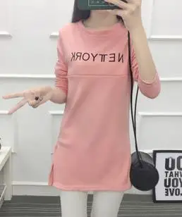 pink Футболка для материнства, рубашки, осень, свободная одежда для кормления, топы для беременных женщин, футболка для грудного вскармливания, Одежда для беременных, B0065 - Цвет: pink