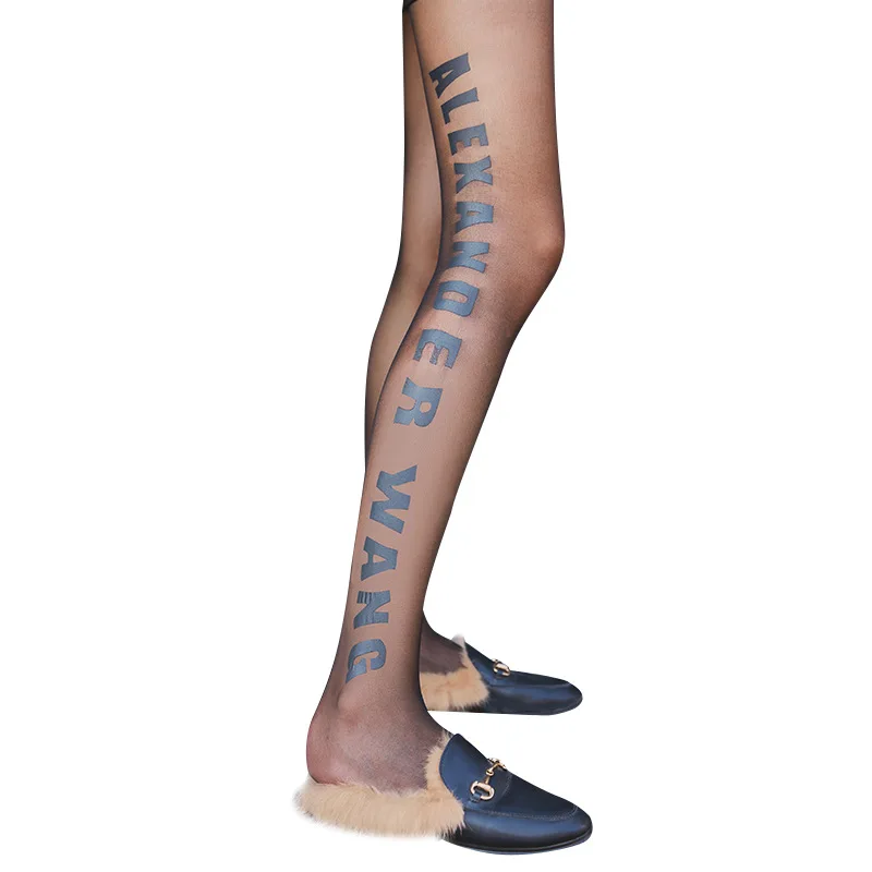 Шелковые колготки * новый стиль на осень и зиму английские буквы без крючков шелк