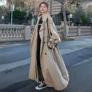 Плащ женский двубортный, свободного кроя, с поясом, Q3100