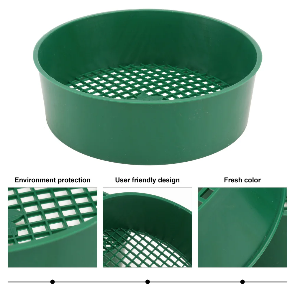

5Pcs Soil Sieve Mesh Screen Garden Sieve Riddle for Compost Soil Stone (Green)
