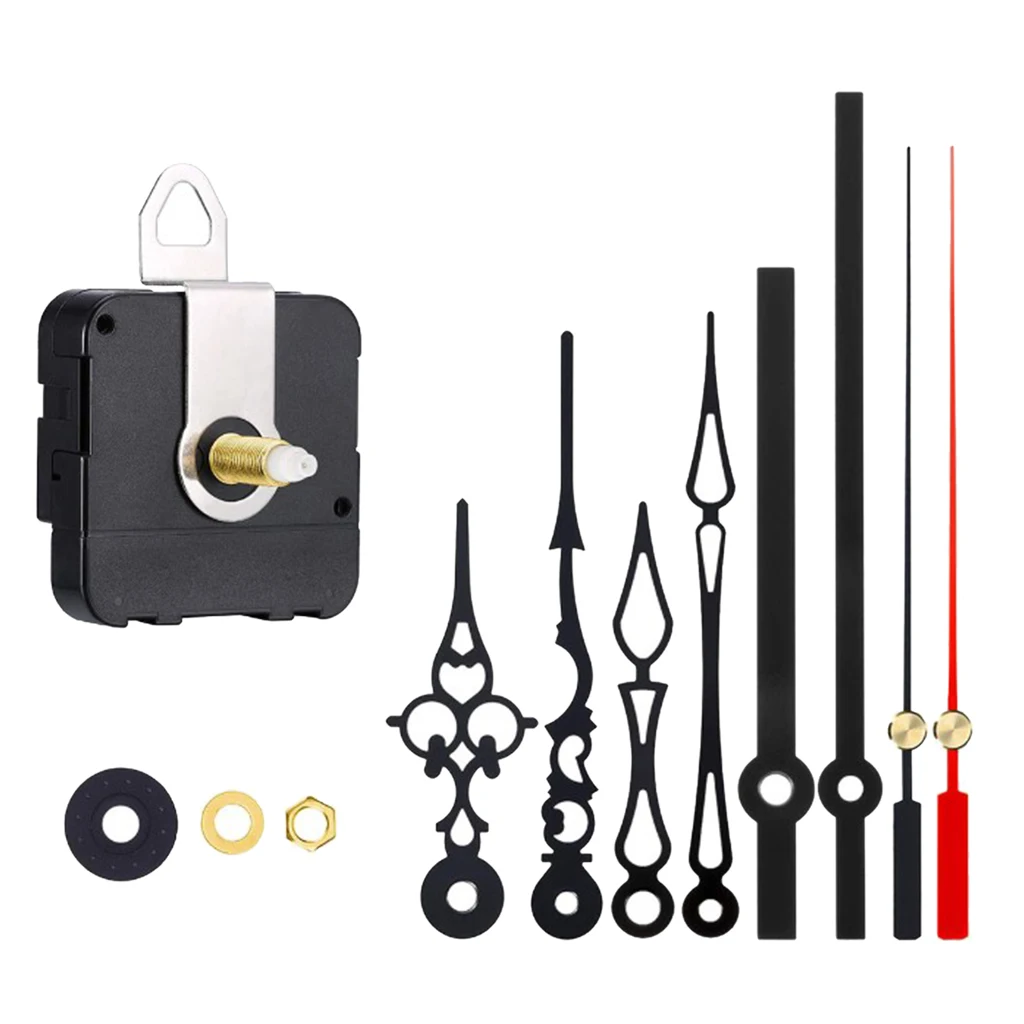 

Hot Black Quartz Wall Clock Movement Mechanism for Hands Wall Clock DIY Repair Tool Parts Kit (Black and Red Pointers Set)