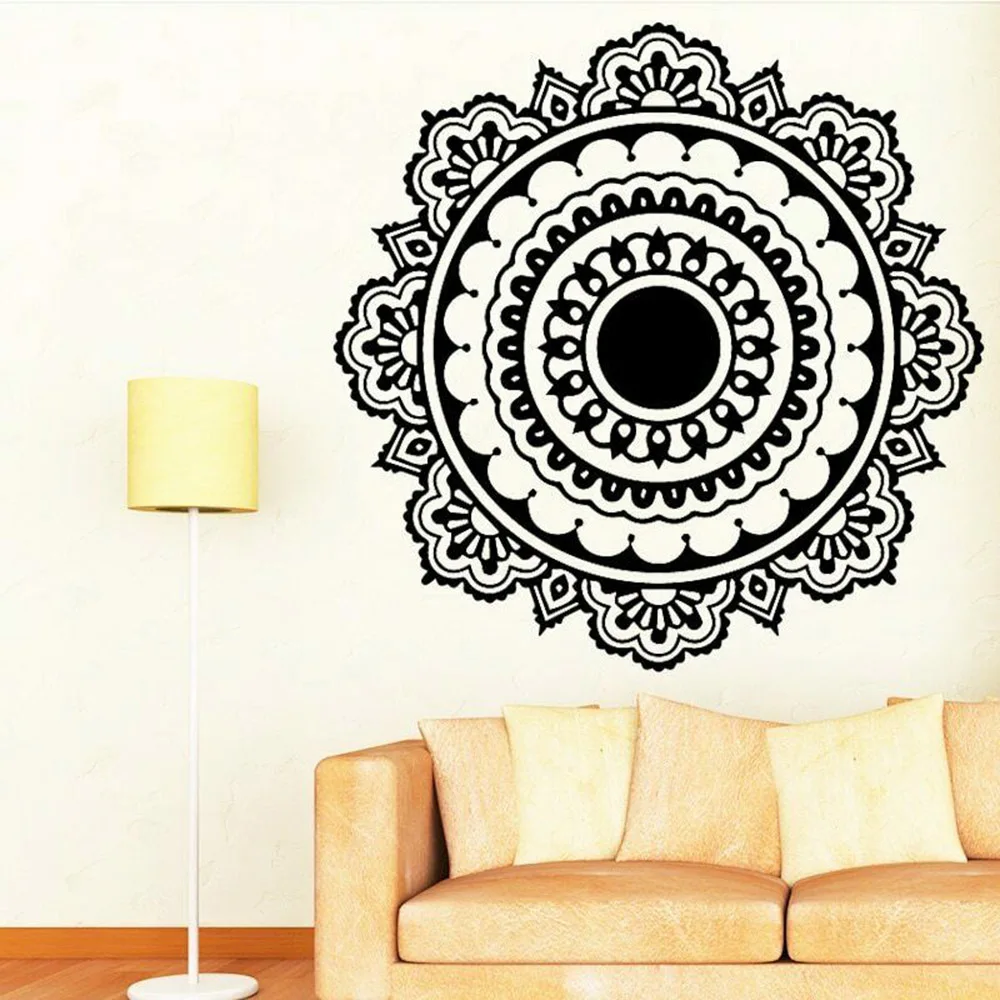 

Buddhism India Mandala Wall Stickers For Living Room Indian Vinyl Wall Decals Bedroom Kitchen Home Decoration Art Murals C736