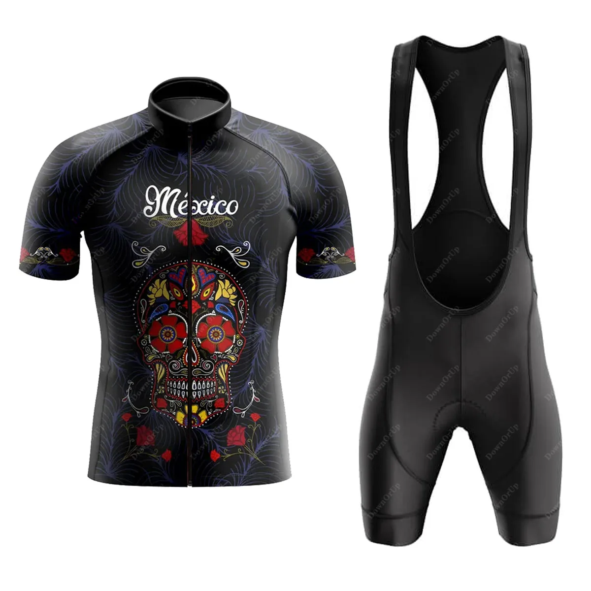 Mexico Men's Cycling Jersey Set  Bib Shorts 9D Gel Breathable Pad Jersey Cycling Man Suit Mountain Bike maillot ciclismo hombre