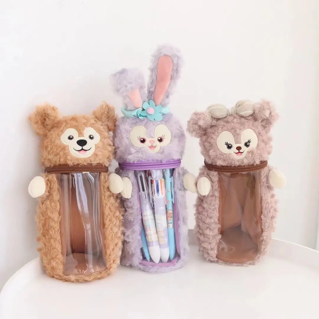 Kawaii StellaLou LinaBell Микки Маус Прозрачный плюшевый чехол для карандашей хранения