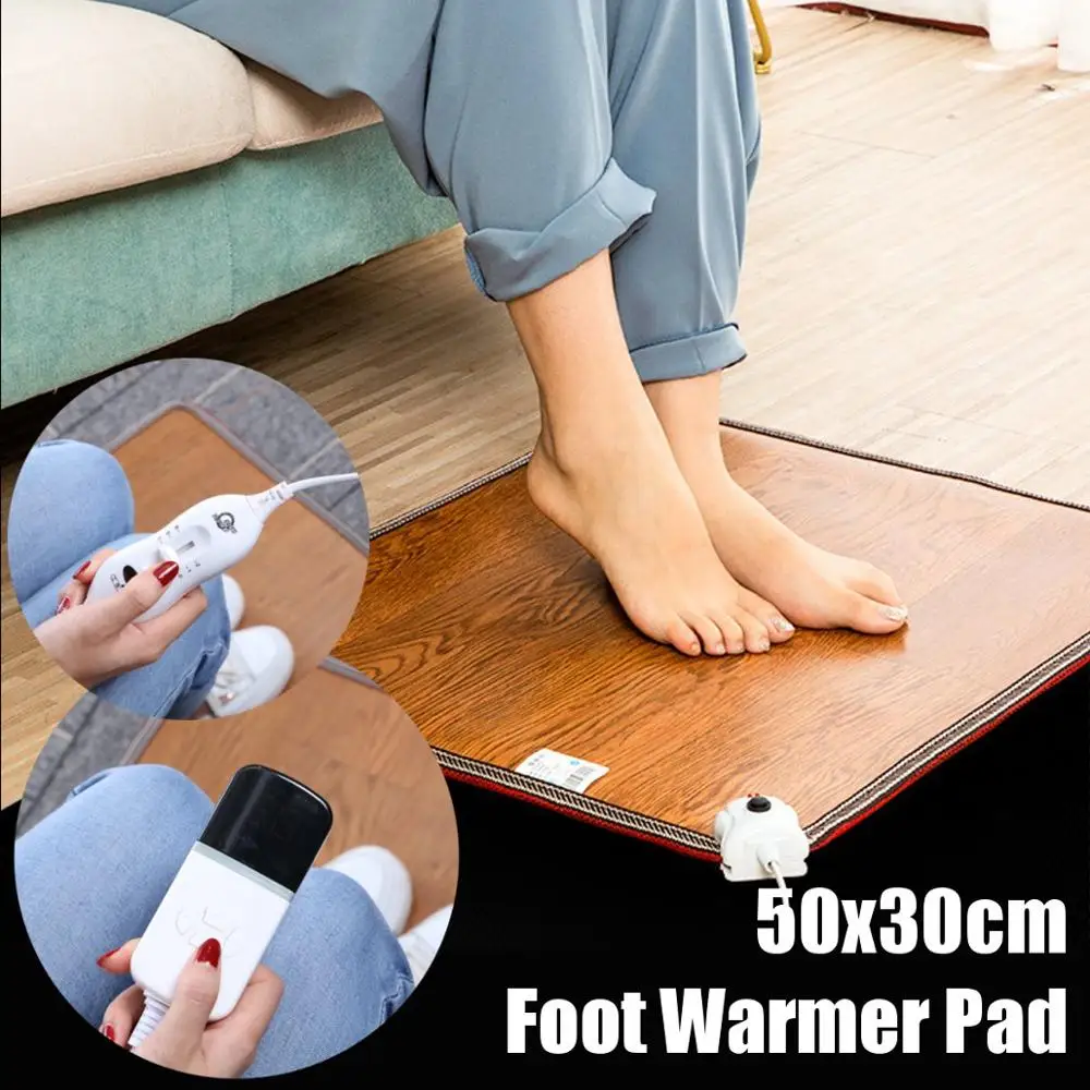 

3 Pattern Leather Heating Foot Mat Warmer Electric Heating Pads Waterproof Feet Leg Warmer Carpet Thermostat Warming Tools 220V