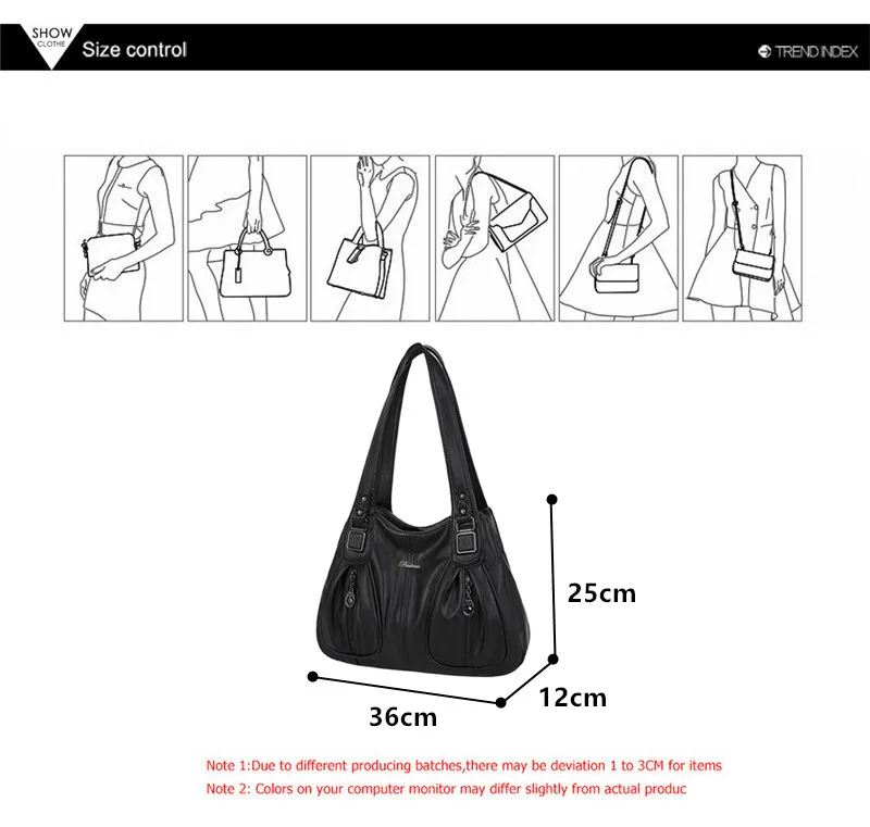

Vintage Hobo Bags Women Leather Designer Black Women Handbags Simple Tote Shopper Bag Quality Female Solid Color Shoulder Bags