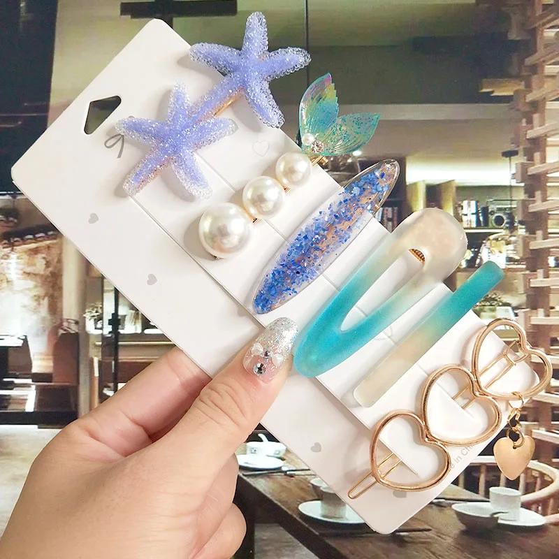 Набор женских заколок для волос модная акриловая заколка с имитацией жемчуга и