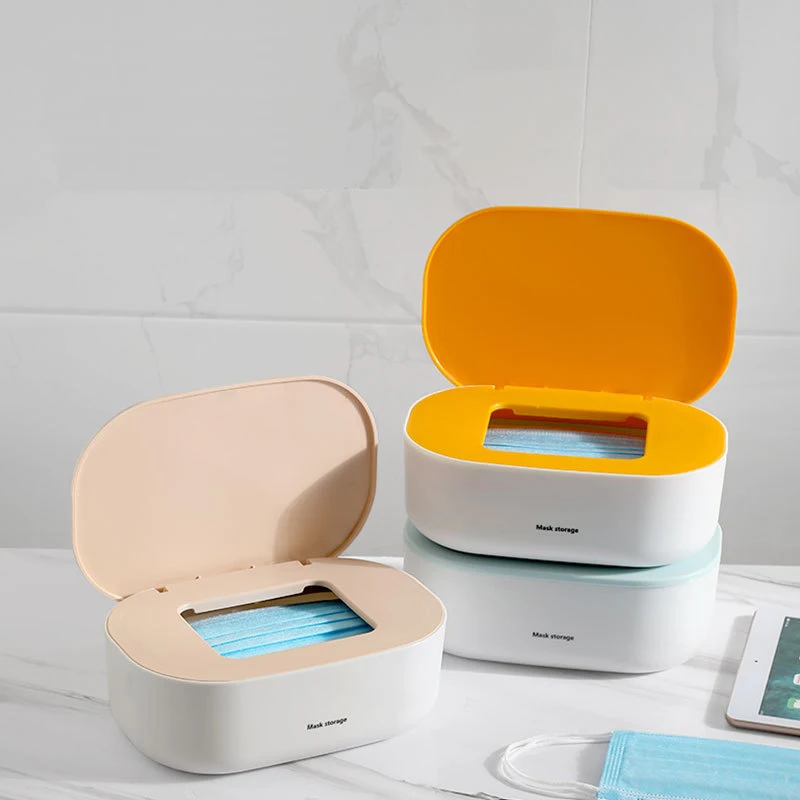 

Large Capacity Mask Storage Box Wall Mountable Tissue Wipes Box Masks Organizer Plastic Containers Mask Case Holder