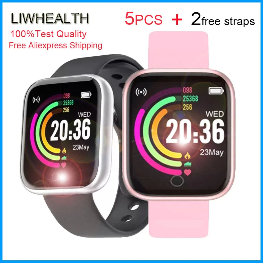

5PCS Smart Band Watch Men Women Sport Health Fitness Smartband For Xiaomi/Iphone/Honor PK Fit Bit 5/Mi Band 6/7 Not
