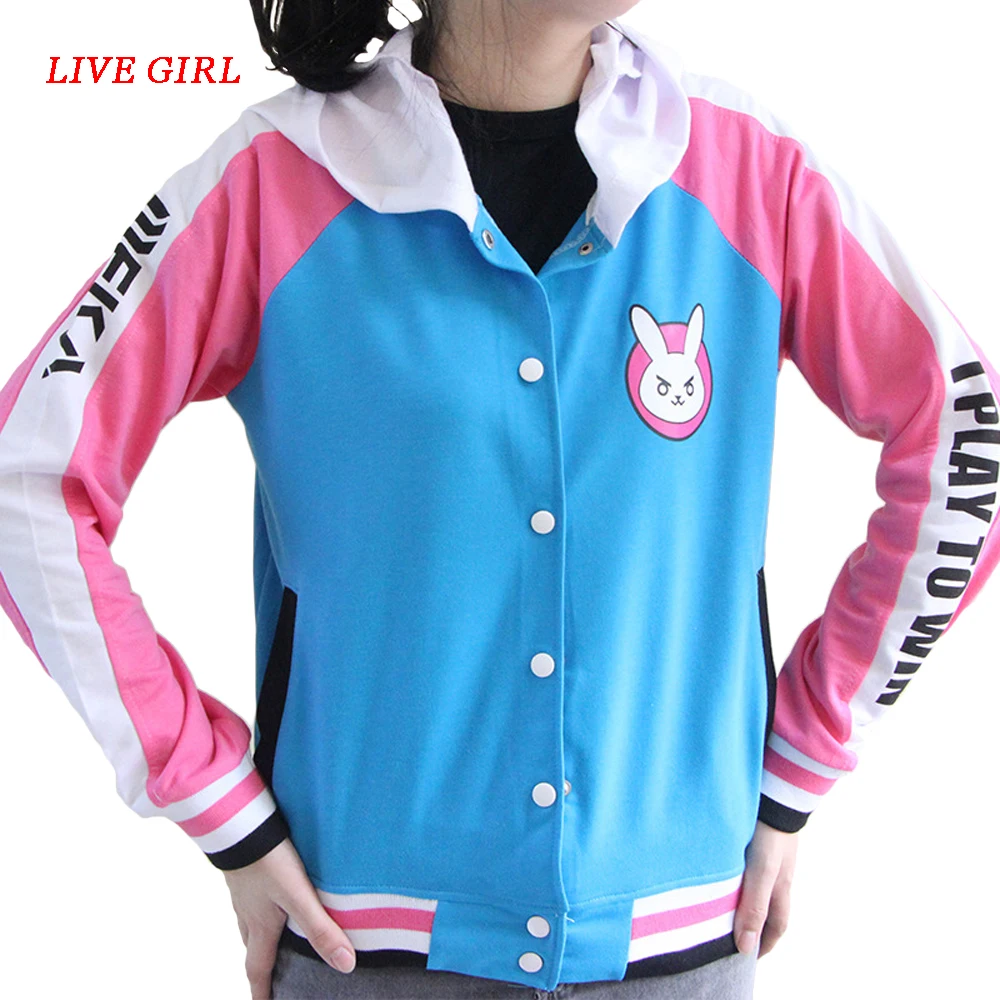 Anime Clothes Game DVa Hoodie Cosplay Costume D.Va Adult Baseball Coat D.Va Jacket feminino Cosplay thin Hoodies for Men Women