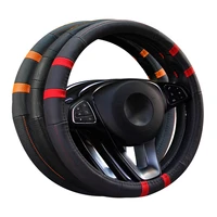 qfhetjie 37 38cm new car steering wheel cover top layer leather car handle cover truck steering wheel cover