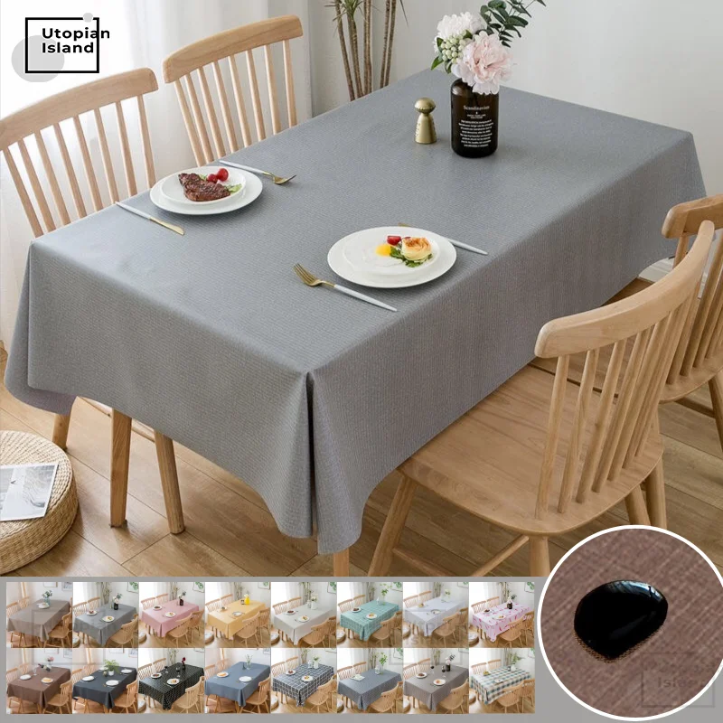 Скатерти Водонепроницаемый Pvc скатерть прямоугольной Рождество 2021 однотонные