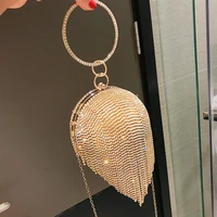 luxury handbags for women 2021 new round ball female evening bags fashion metal chain designer diamond party shoulder bag woman