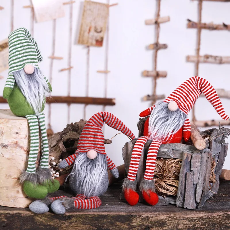 Christmas Swedish Santa Gnome Plush Hug Swedish Elf Doll Birthday Gift Table White Gray Christmas Decorations for Home New