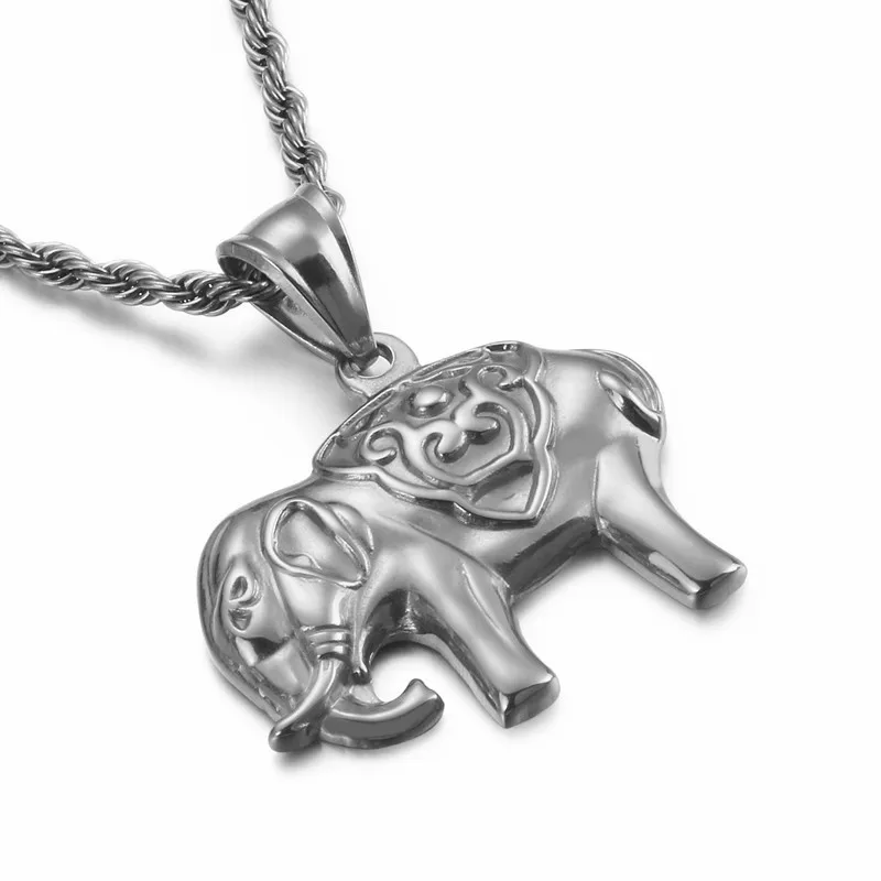 Цепочка с подвеской в виде слона для мужчин и женщин ожерелье золотистого цвета