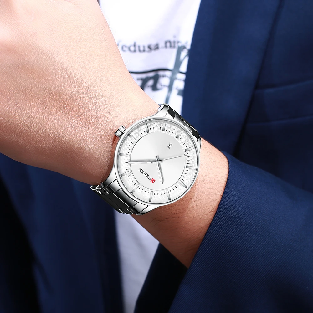 

CURREN Top Marke Mann Uhren Uhr Mann Mode Quarz Uhren Mnner Business Stahl Armbanduhr mit Datum Klassische Blau Mnnlichen