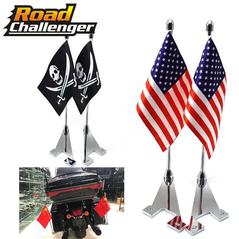 Крепление на мотоцикл американский флаг боковой для Harley Touring Road King Street Electra Glide FLHT 2