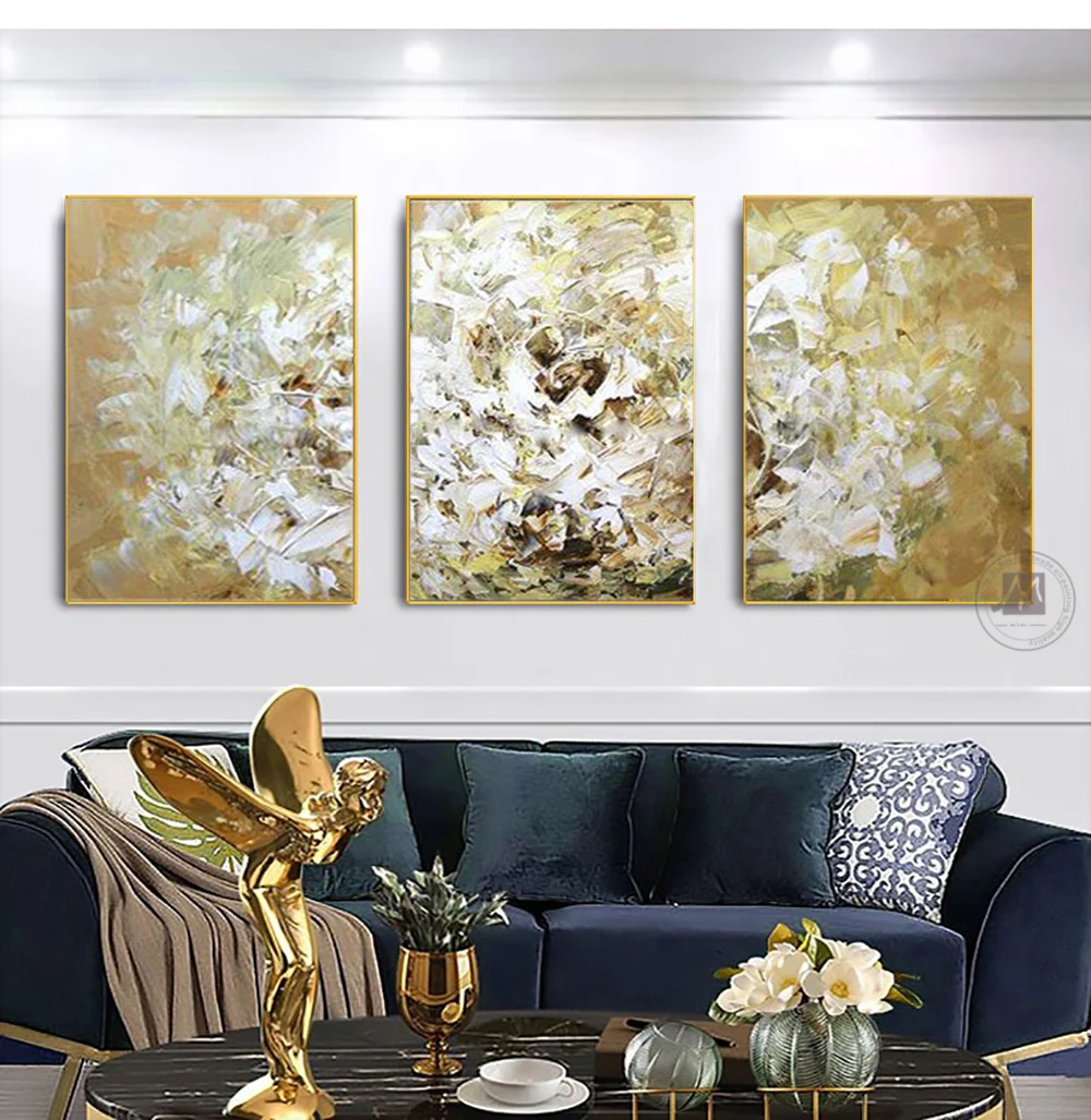 Декор для стен декоративная картина на холсте маслом золотой цветок современная