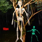 10 шт. Хэллоуин, страшные светящиеся разборные скелеты и черепа, Декорации для Хэллоуина, фосфоресцирующие вечерние свадебные сувениры Хэллоуина страшные украшения Лидер продаж