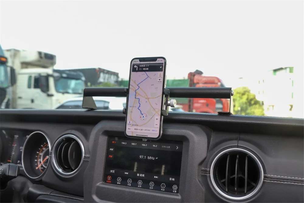 Автомобильный держатель для телефона кронштейн навигационный кронштейн для Jeep Wrangler JL JLU железные Черные Аксессуары для салона автомобиля Стайлинг автомобиля