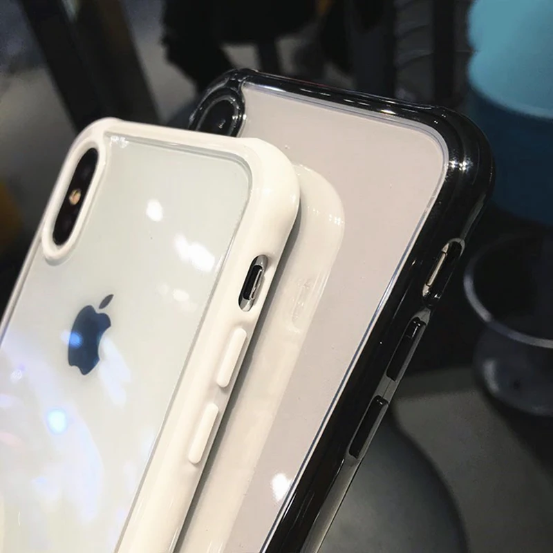 Прозрачный противоударный бампер силиконовый чехол для телефона iPhone 11 Pro X XS XR Max 6