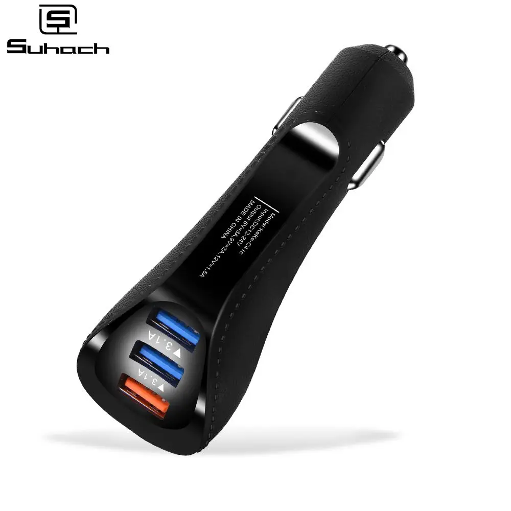 Suhach USB Car Charger Adapter 3.1A Mobile Phone Car-charger Auto Charge 3 port for iPhone Samsung | Мобильные телефоны и