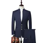 (Пиджак + жилет + брюки) 2021 мужская одежда высокого качества деловой пиджакмужской облегающий костюм из трех предметов для отдыхаласточкин хвост