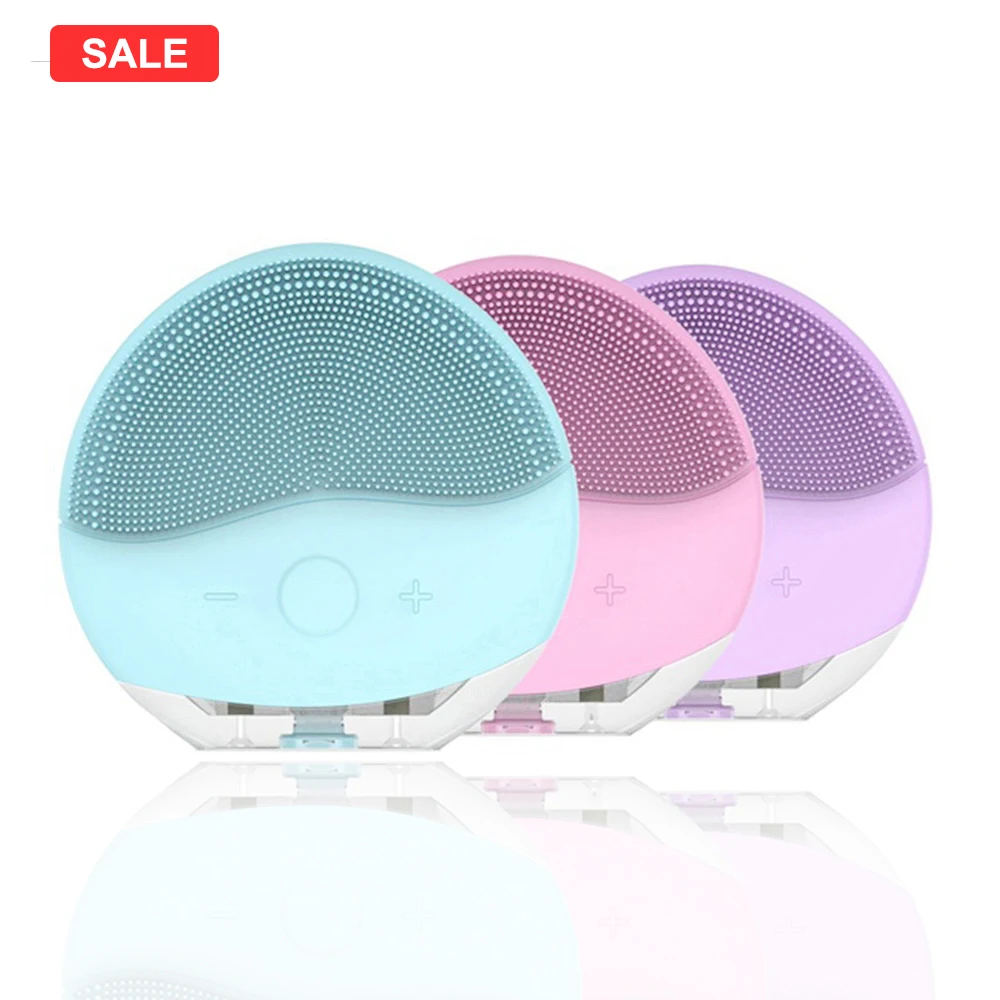 Миниатюрная электрическая щетка для чистки лица силиконовый Ультразвуковой