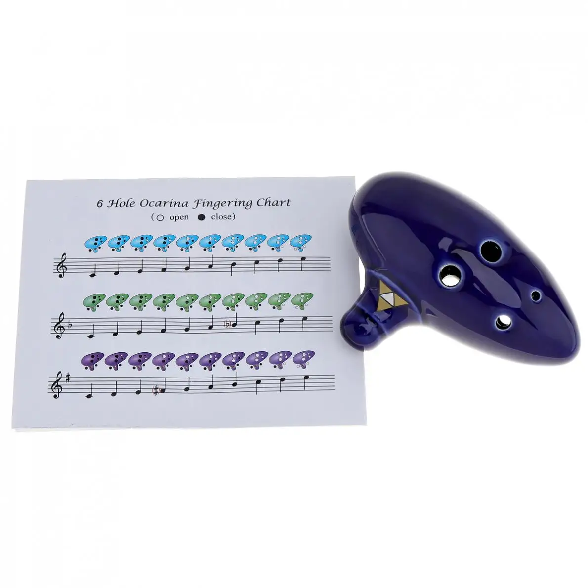 6 отверстий Ocarina керамический Alto ToneC Flute синий инструмент Деревообрабатывающие
