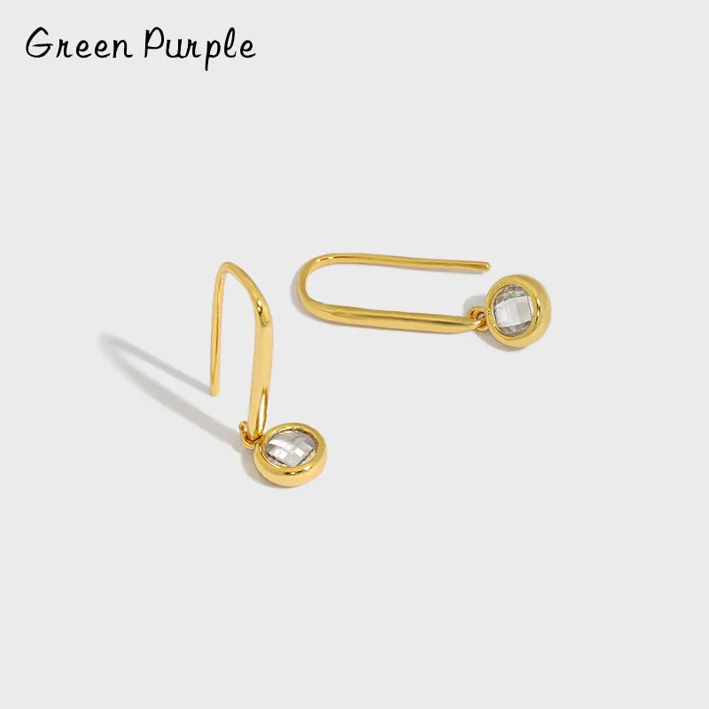 

Zircon Drop Earrings Gift For Women S925 Sterling Silver Designer U-shape Simple Earings Bijoux Femme Argent 925 Jewelry