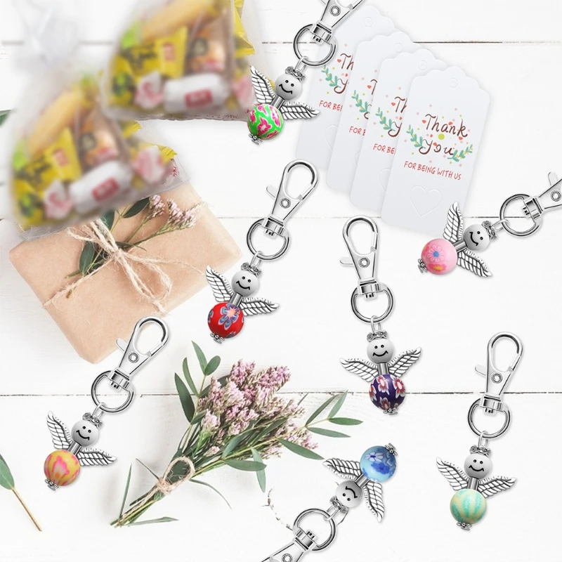 

20pcs Angel Keychain Favors Set Organza Gift Bags Thank You Tags for Baby Shower Wedding Favors Birthday Bridal Shower Gifts
