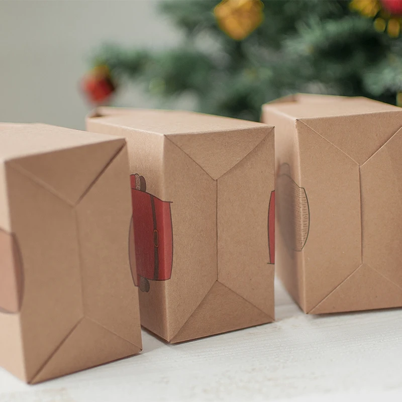 Рождественский складной органайзер для хранения крафт бумаги с мультяшным