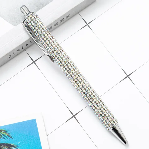 1 штука Lytwtw's шариковая ручка роскошные стразы милые свадебные розовые золотые металлические канцелярские школьные офисные ручки высокого качества