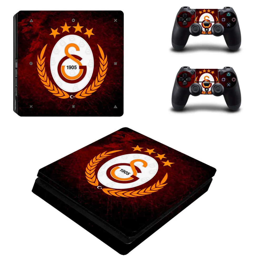 

Виниловая наклейка Galatasaray S.K для консоли PS4 Slim + 2 Защитных наклейки для контроллера Sony Playstation 4 Slim