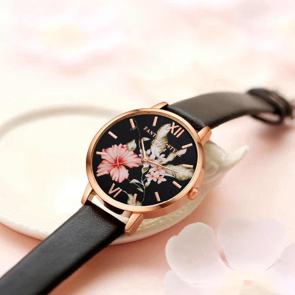 

Lvpai Brand Casual Flower Watches For Women Luxury Leather Band Quartz Clock Ladies Dress Creative Wristwatch Dropshipping