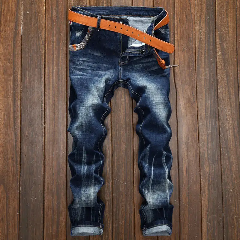 

Men's Jeans Ripped Straight Denim Pants Men's Ripped Denim Trousers