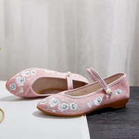 hanfu hanbok shoes embroidered shoes beads ladies shoes fashion cotton shoes womens shoes oxford soft bottom low heel shoes