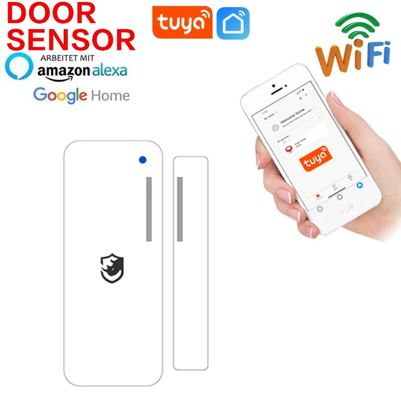

Смарт-детекторы открытия/закрытия двери Tuya, совместимые с Alexa Google Home, приложение Smart Life, не нужно домашний шлюз