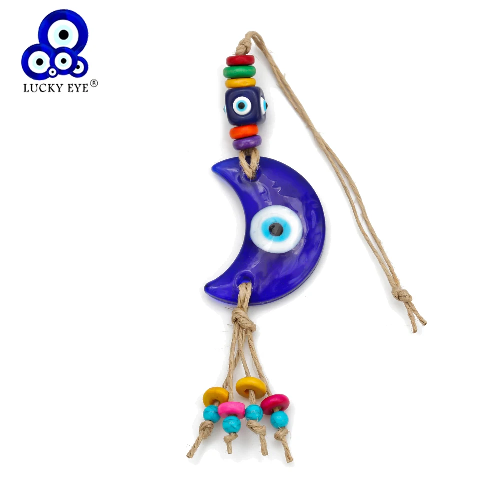 Lucky Eye Moon Evil Eye Charm брелок с кистями Веревка Цепь автомобильный брелок держатель настенный висячие украшения для женщин мужчин EY6534