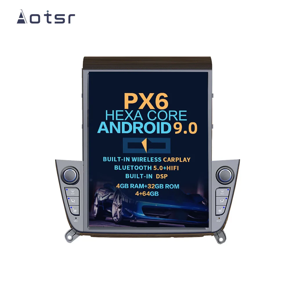 

AOTSR Tesla Style Android 9 PX6 Car Radio For Hyundai IX35 2018 2019 GPS Navigation DSP Multimedia Player CarPlay Auto Stereo