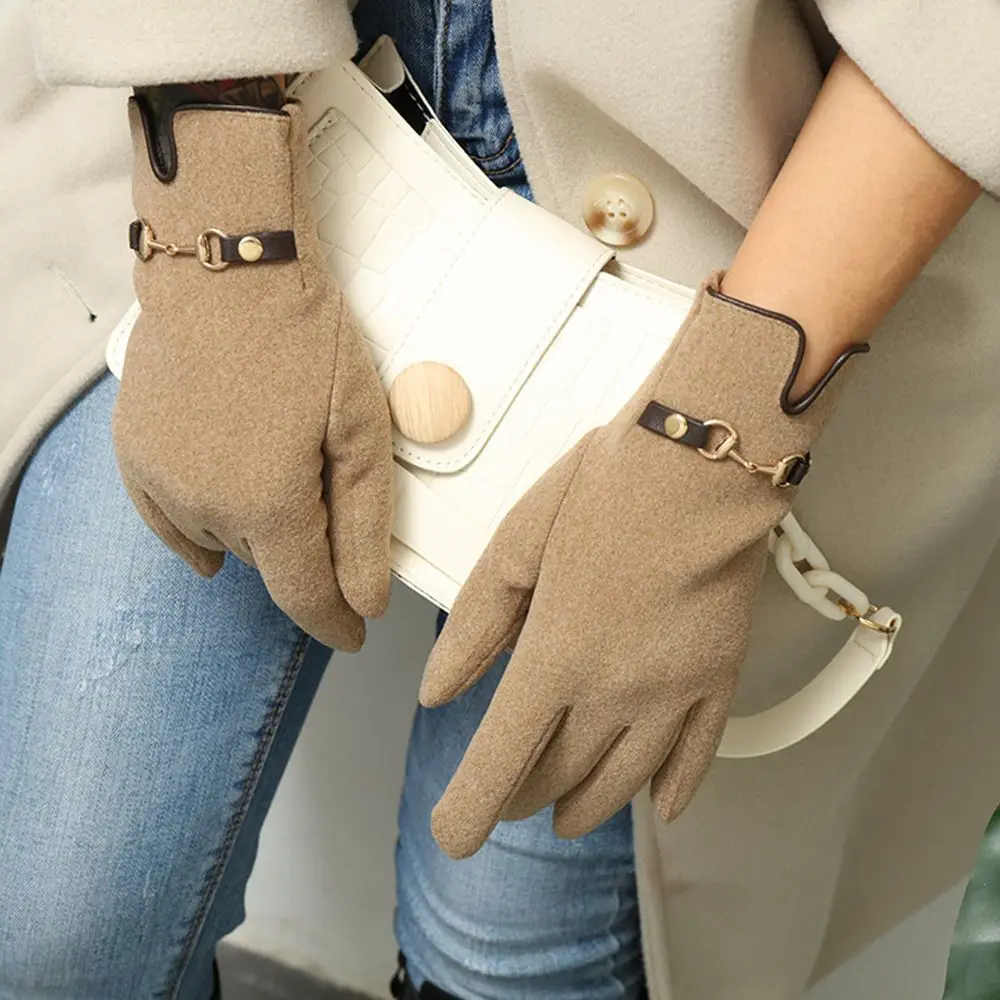 

Outdoor Women Cycling Sports Gloves Catch Velvet Mittens Touch Screen Gloves Autumn Winter Warm Gloves