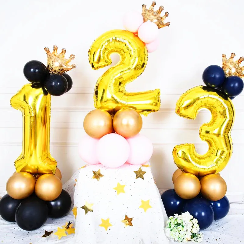 32 дюйма количество Фольга шар золотой цифровой Globos 30 День рождения украшения