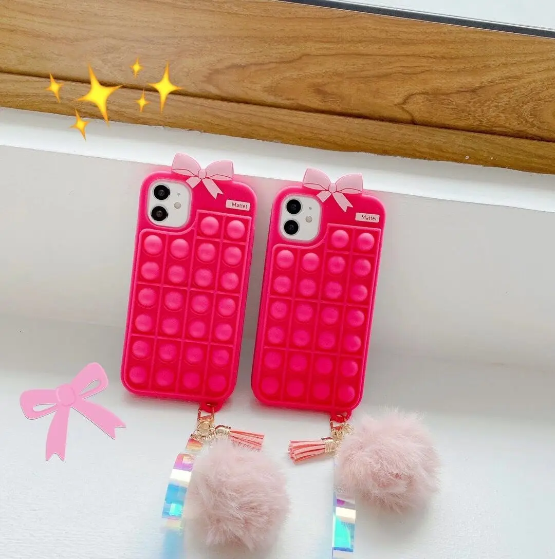 

ZSHOW Fidget Toy Case for iPhone 11 Pro Max 12 Pro Max 7 8 XS Max Push Pop Bubble Stress Relief Case for girls