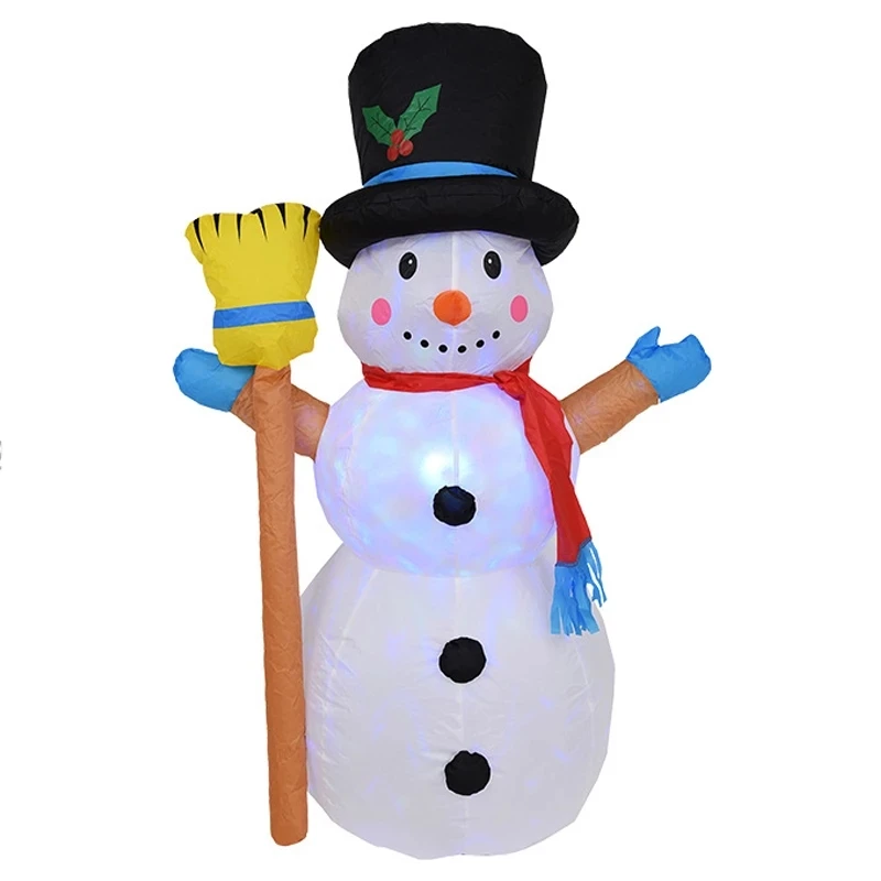 

120 см метла Снеговик со светодиодной подсветкой надувные веселые игрушки Снеговик надувная уличная садовая газон двор украшения для рождес...